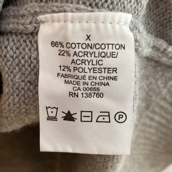 DC Sweater Grey Floral Knit Size X - Picture 3 of 6